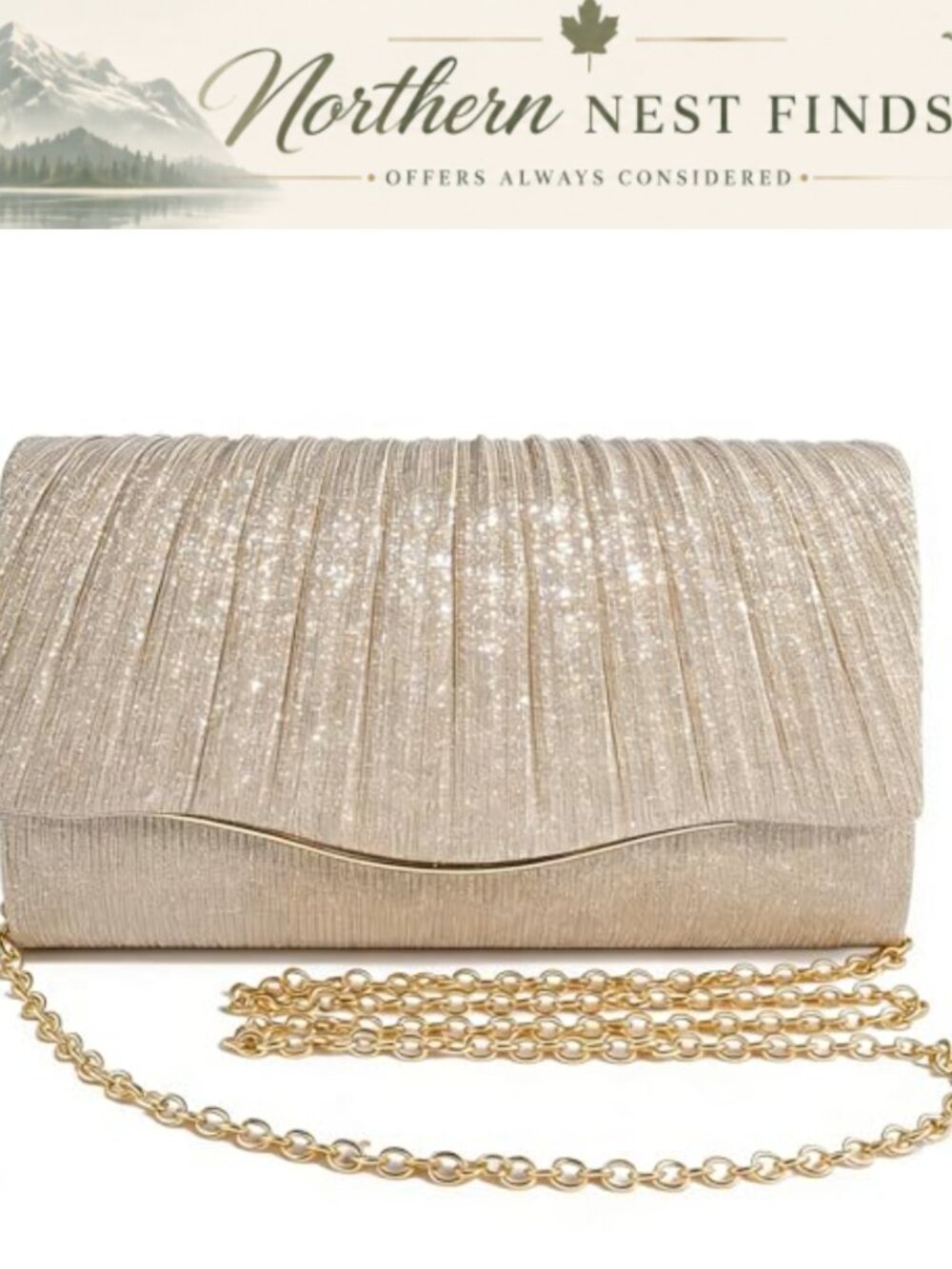 Shiny Envelope Clutch Purse Evening Handbag Formal Wedding Crossbody